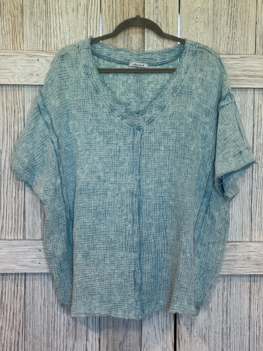 White Birch Women’s Short Sleeve Shirt.  see pics for PTP due to no size tag